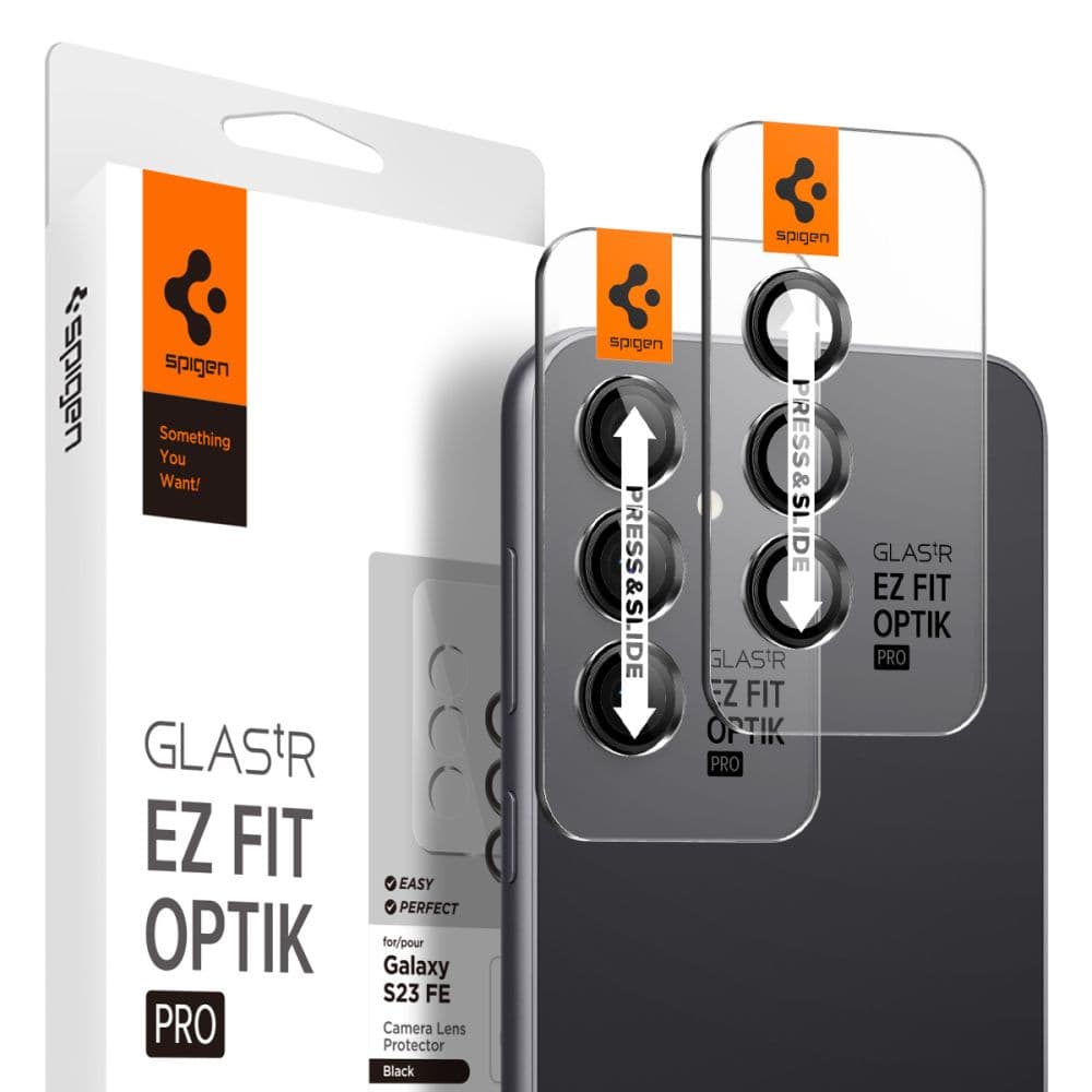 Spigen Glas.tR EZ Fit Optik Camera Protector za Samsung S23 FE - Črn (2 kosa)