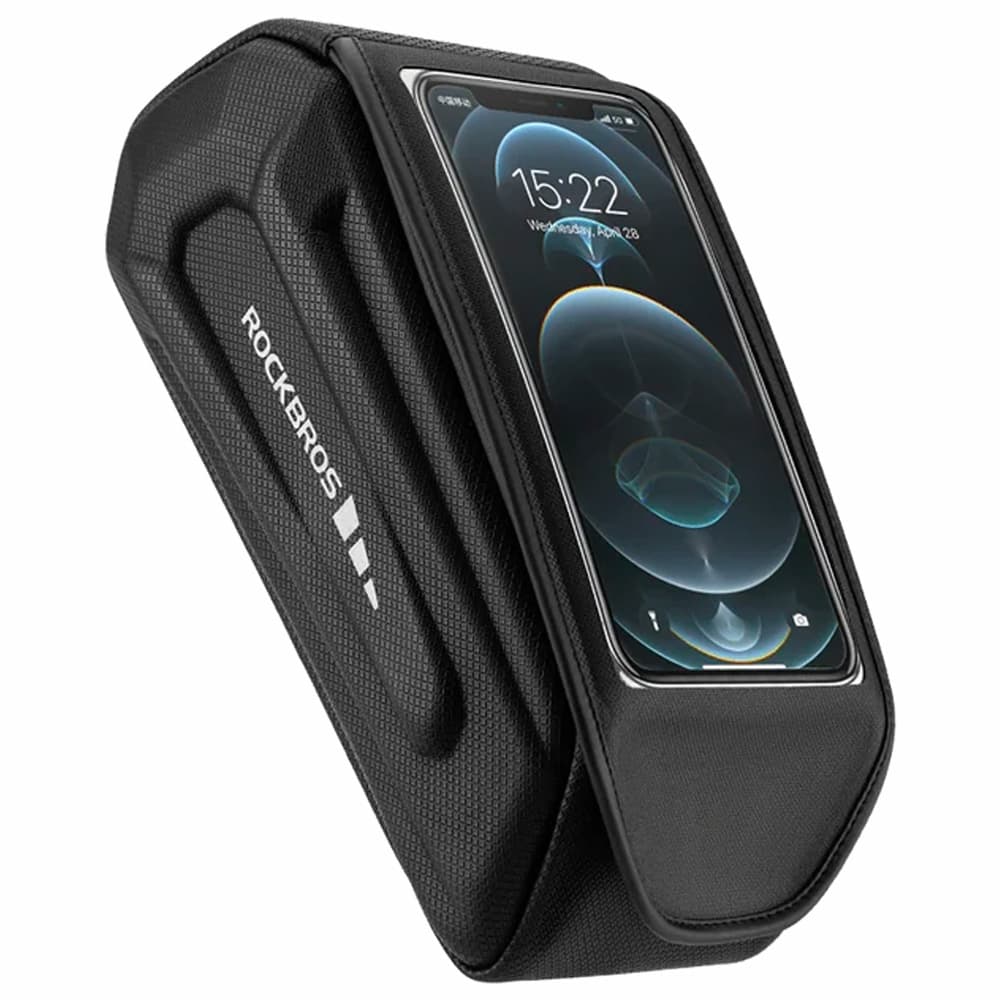 Vodoodporna kolesarska torba Rockbros 30120064001 za okvir s pokrovom za telefon - črna