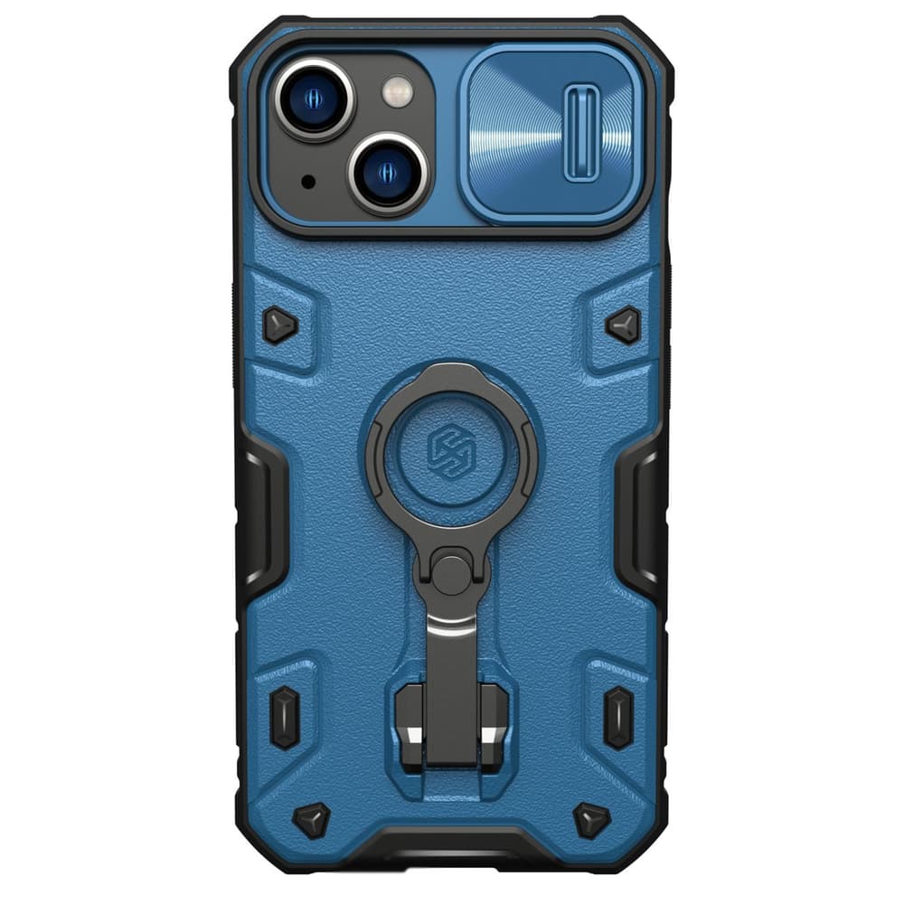 Nillkin CamShield Armor Pro ovitek za iPhone 14 Plus z obročem in pokrovom kamere, moder