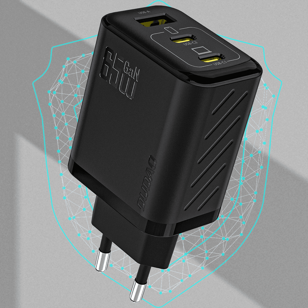 Dudao A29C 65W GaN stenski polnilnik + USB-C kabel, črn 5