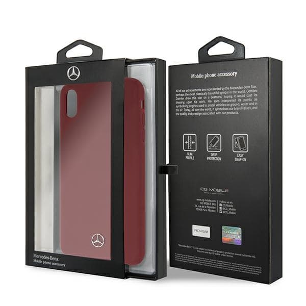 Etui Mercedes Silicone Line za iPhone Xs Max - rdeč 7