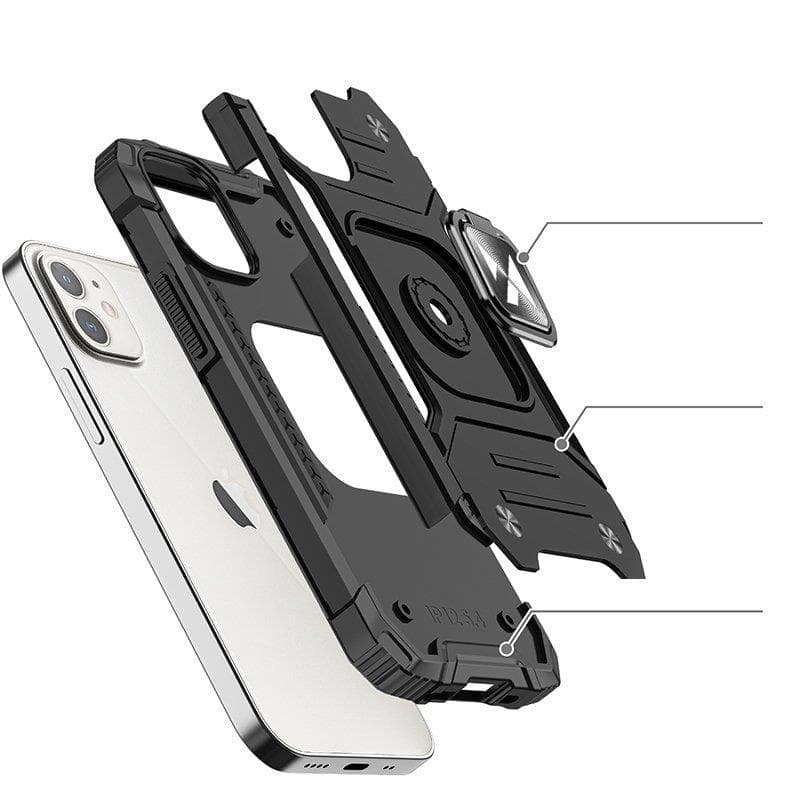 Wozinsky Ring Armor ovitek za iPhone 14 MAX, črn, s stojalom in obročem 2