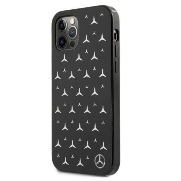 Ovitek Mercedes Silver Stars za iPhone 12 Pro Max - črn 2
