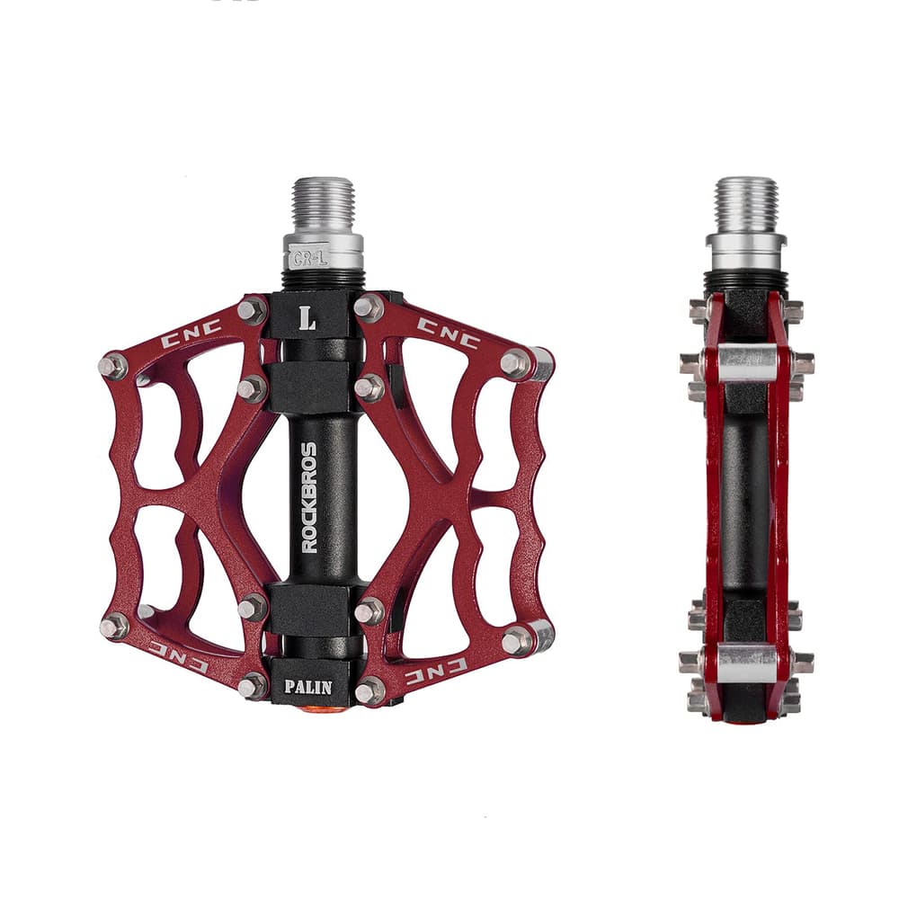 Rockbros JT201012LR aluminijasta platforma pedala za kolo - rdeča 4
