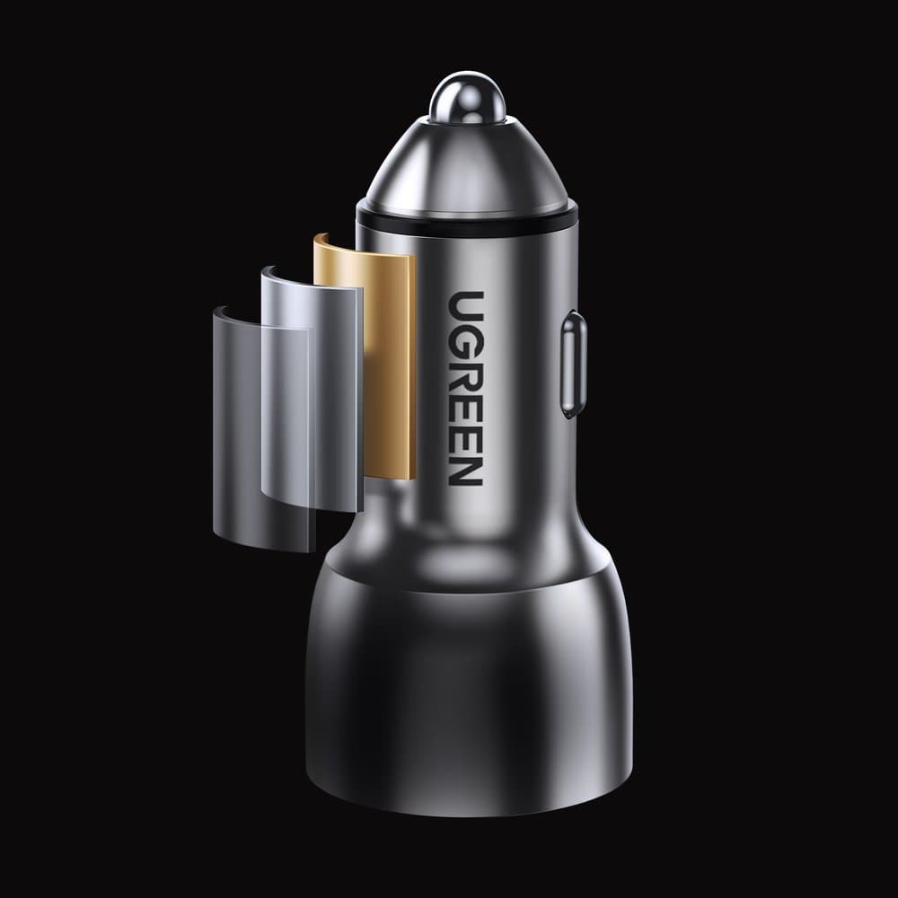 Ugreen avtopolnilnik USB/USB-C PD 36W Quick Charge 3.0, siva 6