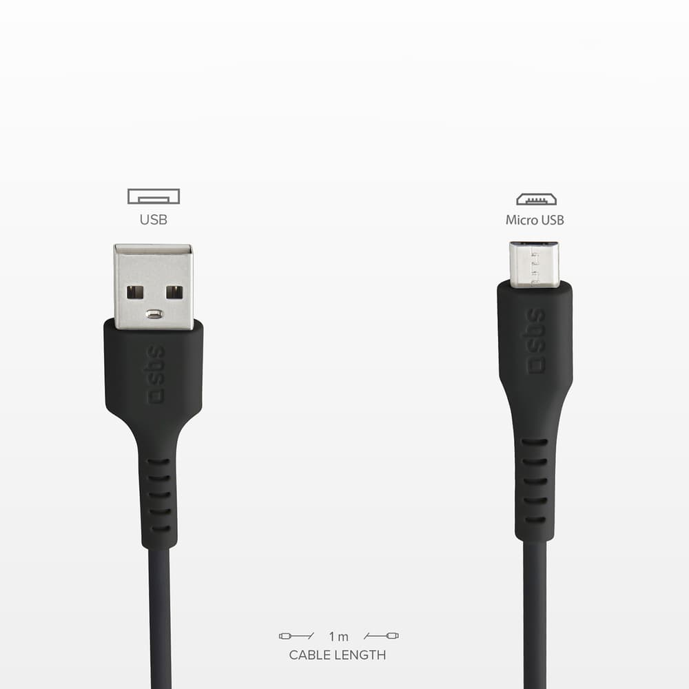 SBS LTHL200 USB-A na Micro-USB kabel, 1m, črn 5