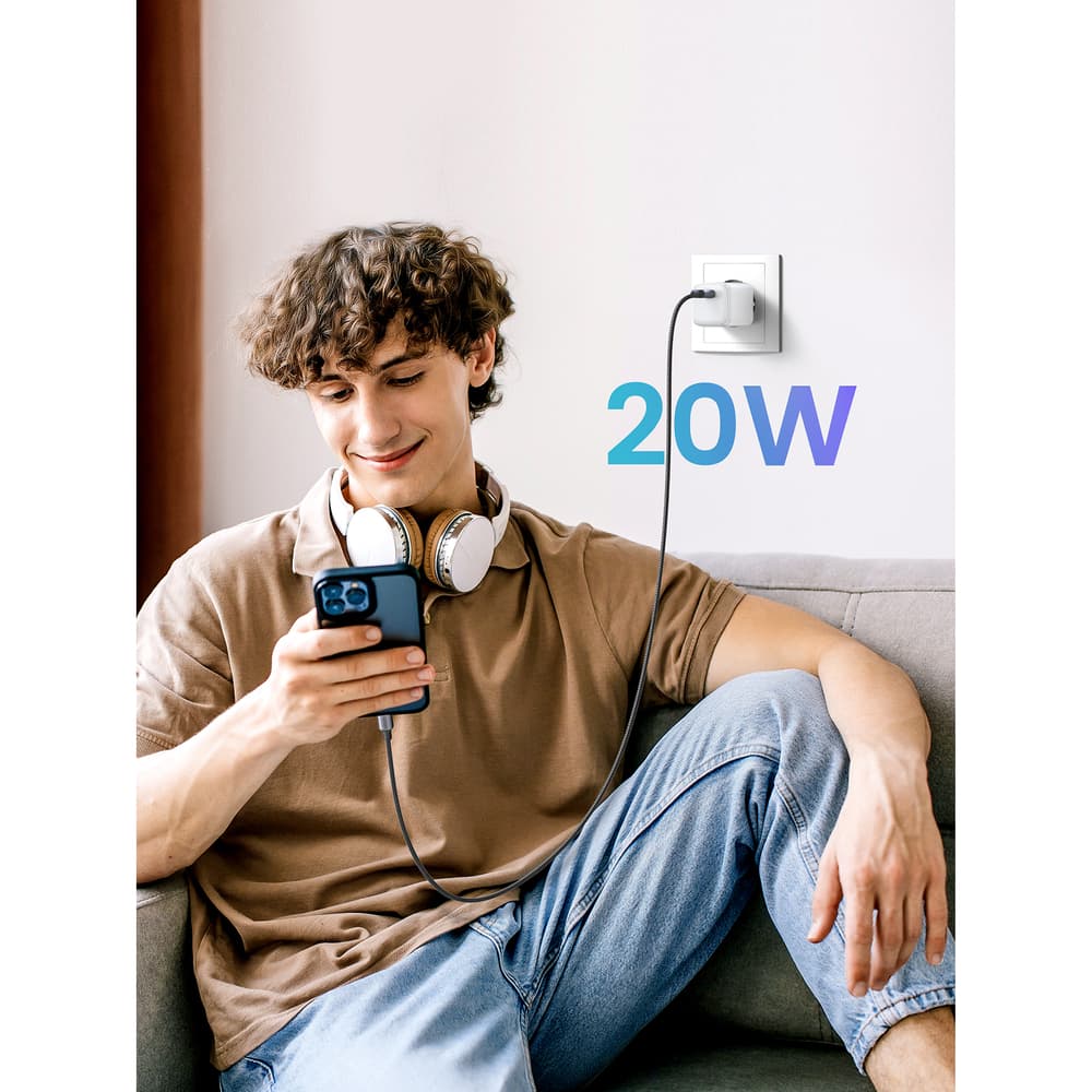 Omrežni polnilnik Ugreen Nexode mini CD318 GaN 20W USB-C PD 3.0 / QC 4.0 - bel 8