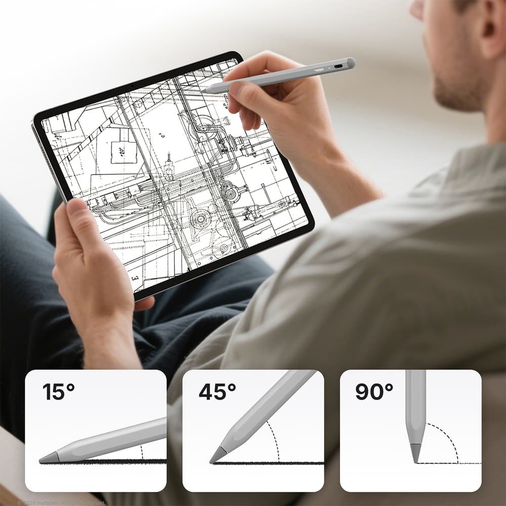 Metapen A8 Aktivni pisalo za iPad USB-C - Siva 5