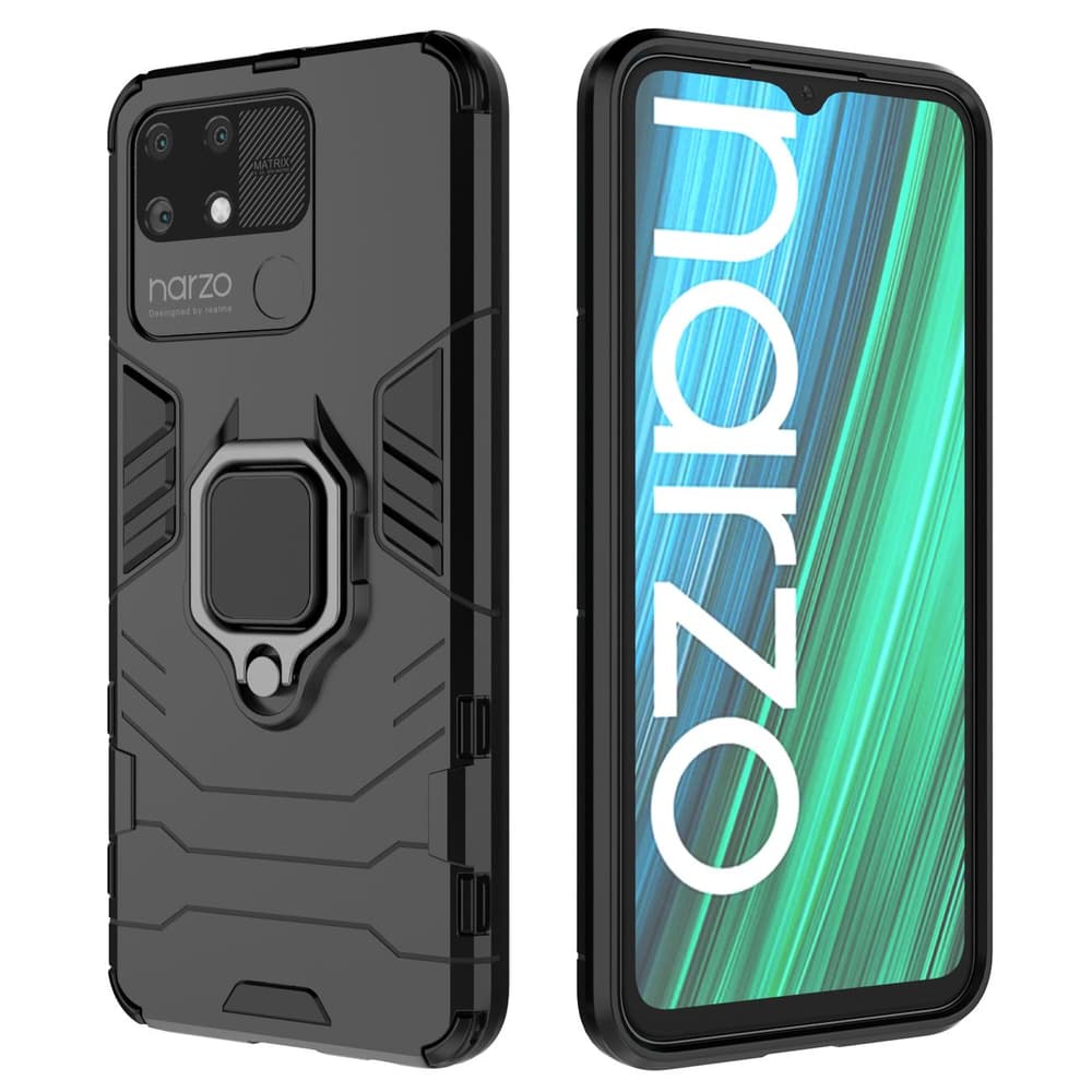 Ovitek Ring Armor za Realme Narzo 50A, črni 8