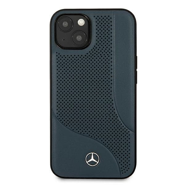 Ovitek Mercedes usnjen Perforated za iPhone 13 mini, modri 3
