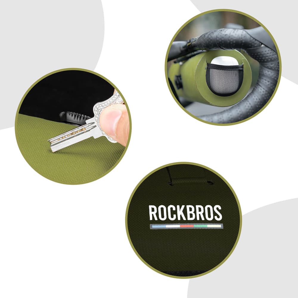 Rockbros AS-145 ROAD TO SKY vodotesna torbica za krmilo, 2 l - zelena 6