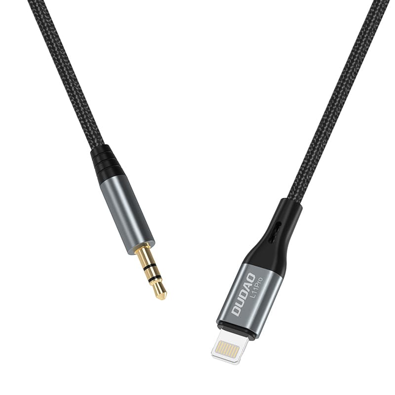 Dudao L11PRO Lightning na 3.5mm avdio kabel 1m - siv 3