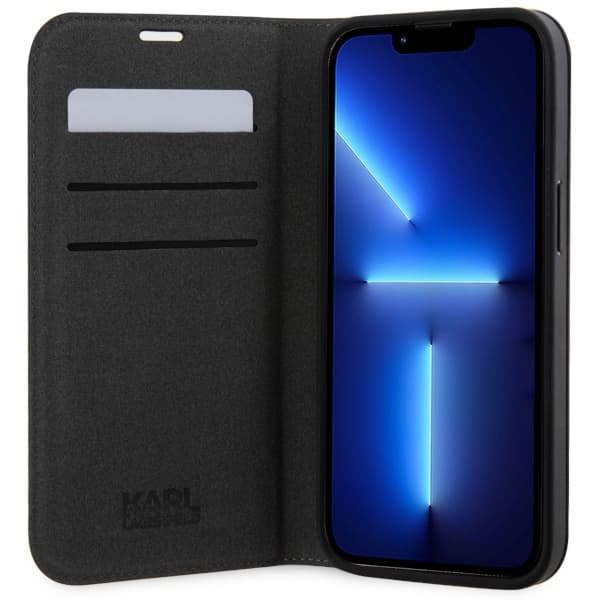 Karl Lagerfeld Saffiano Monogram ovitek denarnica za iPhone 14 6.1" 4