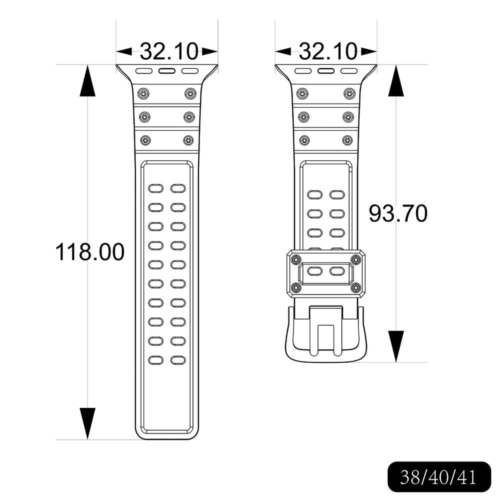 Pas za Apple Watch 38/40/41 mm, Triple Protection, zelen 7