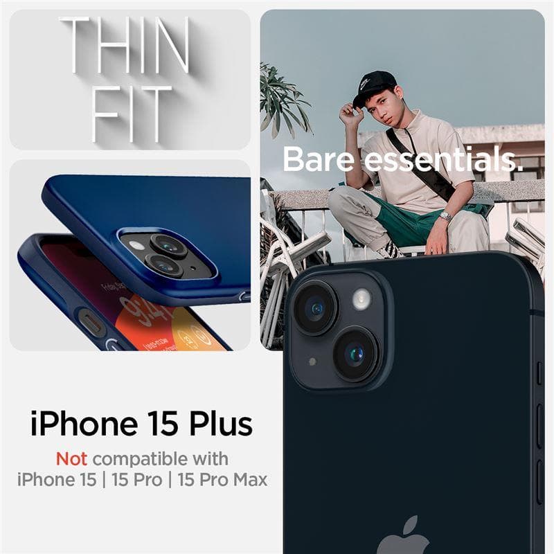 Ovitek Spigen Thin Fit za iPhone 15 Plus - moder 2