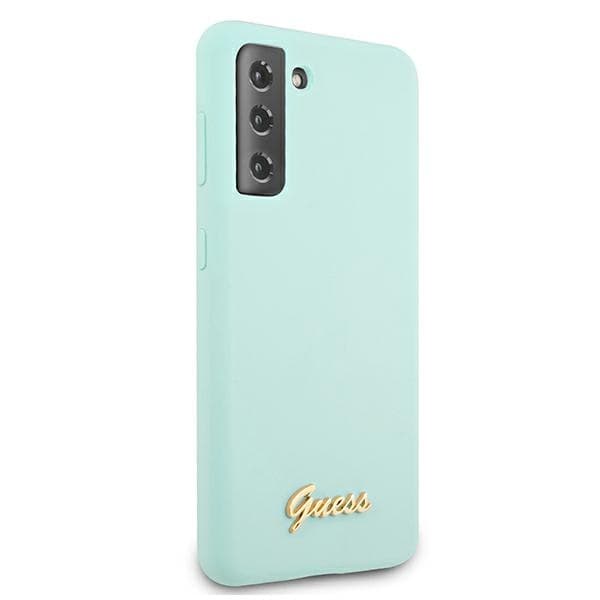 Ovitek Guess Silicone Script Metal Logo za Samsung Galaxy S21+ - Modra 4