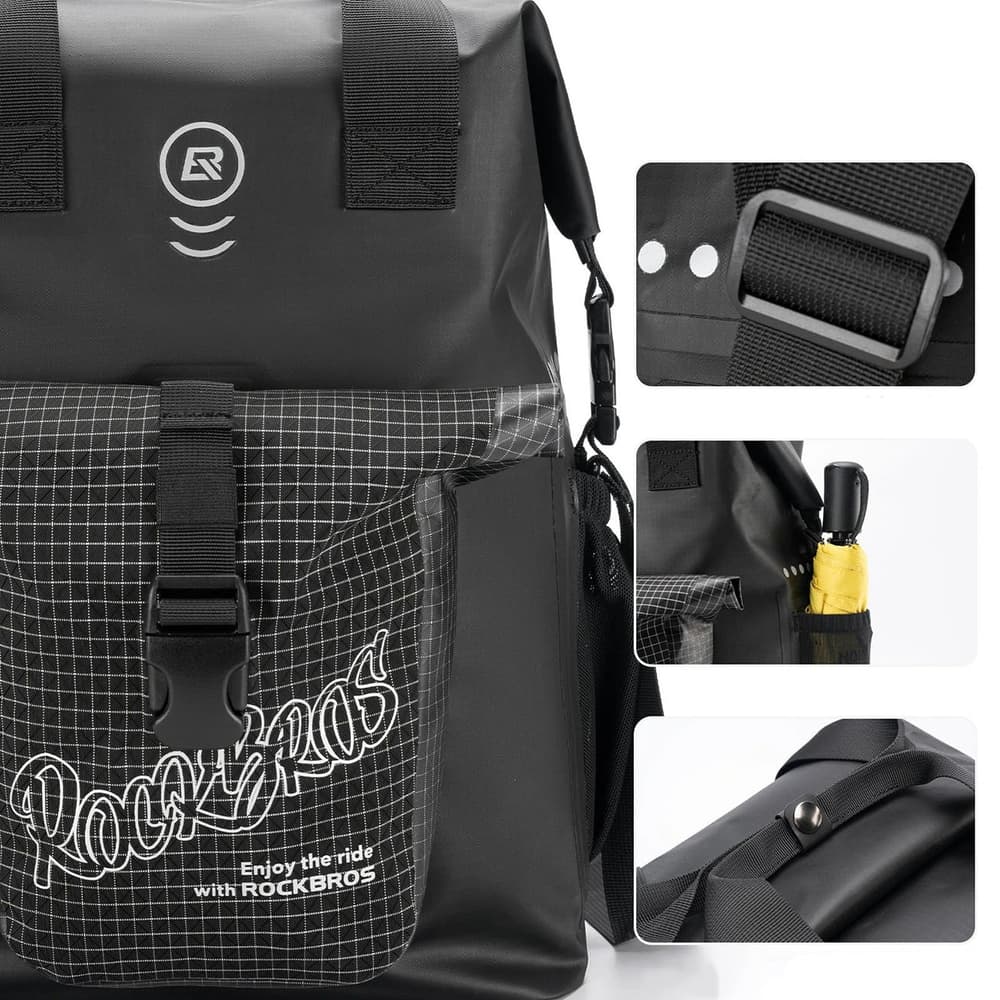 Rockbros AS-158 torbica za krmilo Brompton 18L - črna 5