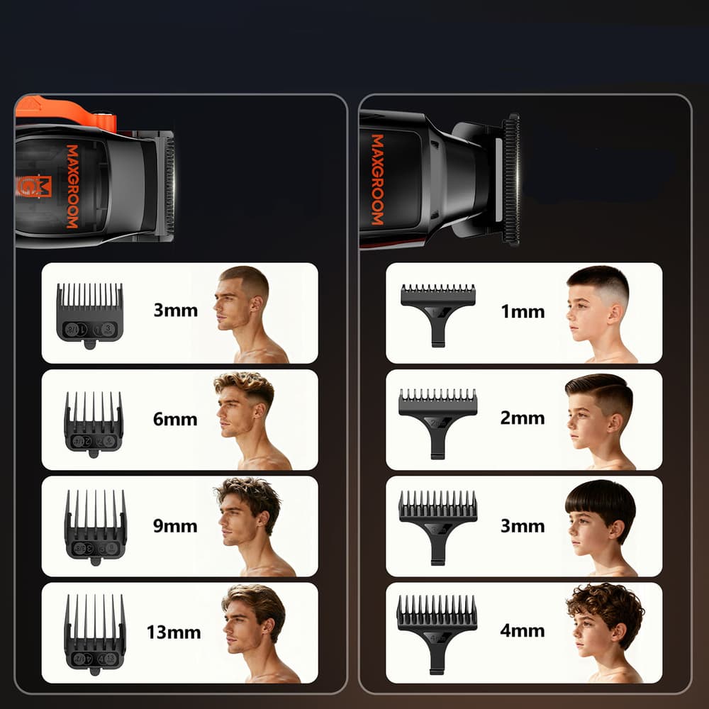 MAXGROOM WF-3908 večnamenski strižnik las z brivnikom - črn 8