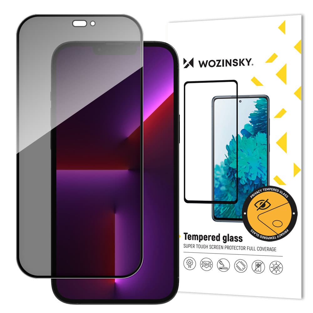 Wozinsky steklo s filtrom za zasebnost (Anti Spy) za iPhone 15 Pro - črno