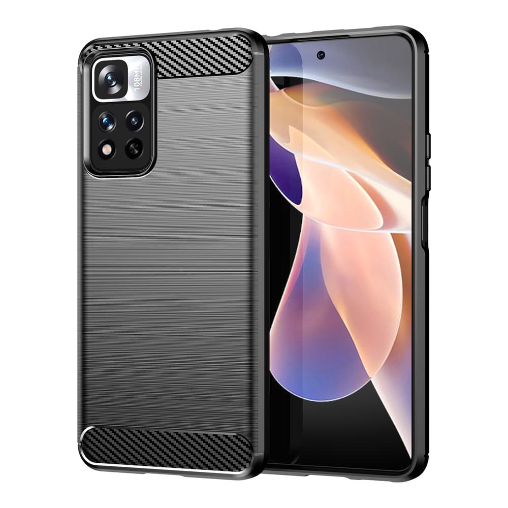 Carbon Case ovitek za Xiaomi Redmi Note 11 Pro+ / 11 Pro / Poco X4 NFC, črn