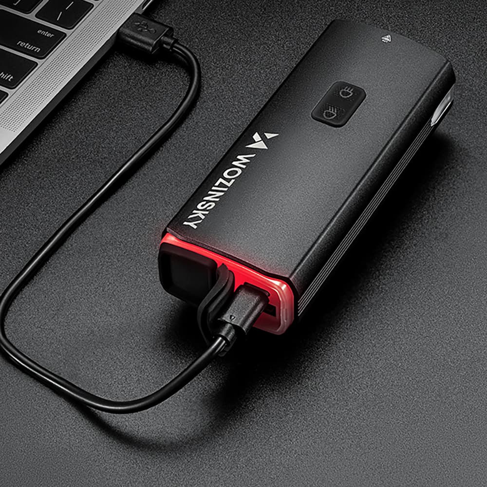 Prednja luč za kolo Wozinsky (3000 lm) z USB-C kablom, črna 5