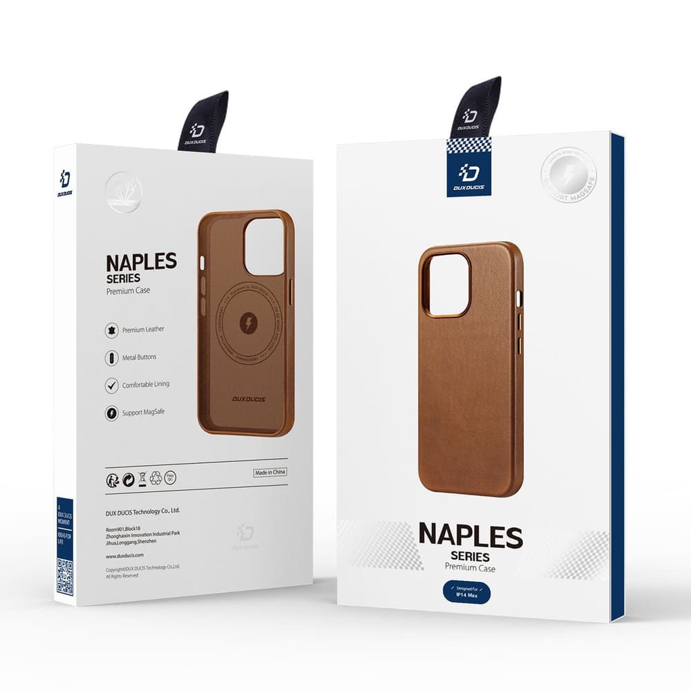 Dux Ducis Naples ovitek za iPhone 14 Plus, usnjen, MagSafe, rjav 5