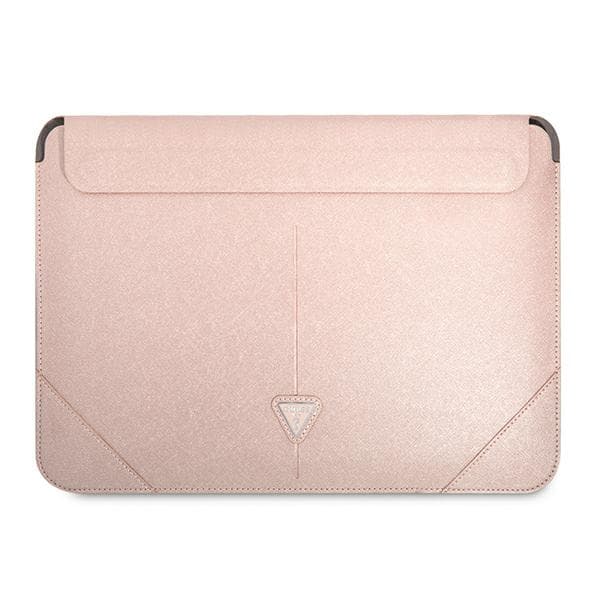 Guess Saffiano Triangle Logo etui za 16" prenosnik - roza