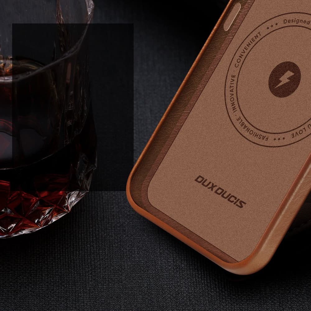 Dux Ducis Naples ovitek za iPhone 14 Plus, usnjen, MagSafe, rjav 4