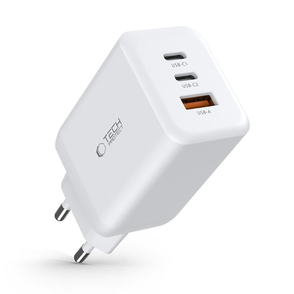 Tech-Protect C65W polnilec 2x USB-C PD 65W / USB-A QC 3.0 - bel 7