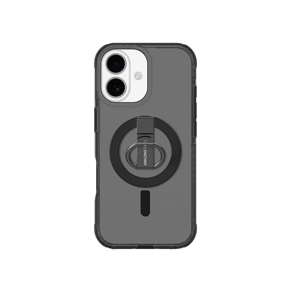 AmazingThing Titan Pro ovitek z obročem za iPhone 17, MagSafe, črn