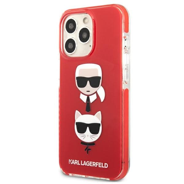 Karl Lagerfeld Karl&Choupette Head ovitek za iPhone 13 Pro / 13 - Rdeča 2
