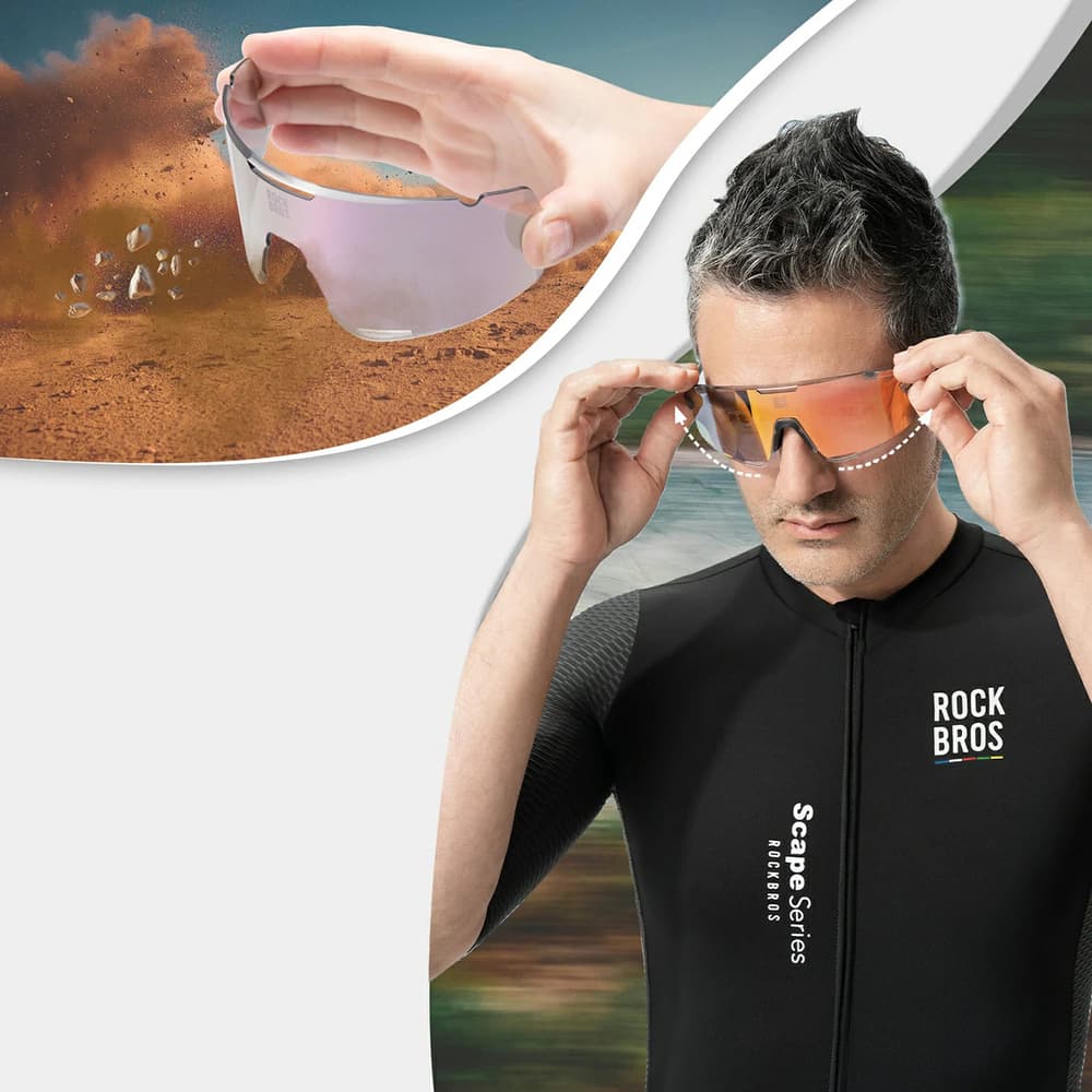 Rockbros SP338 Kolesarska očala s zamenljivimi lečami - siva 8