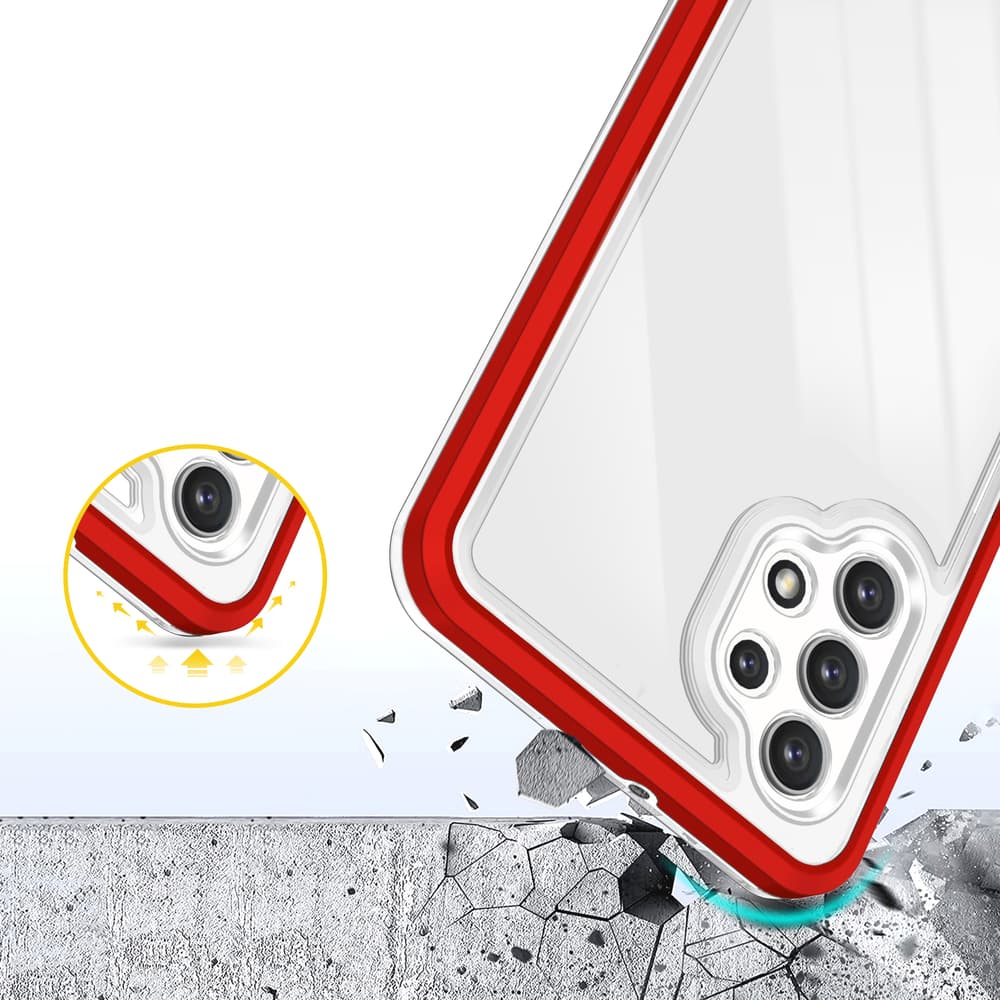 Hurtel ovitek Clear 3in1 za Samsung Galaxy A32 5G, rdeč 6