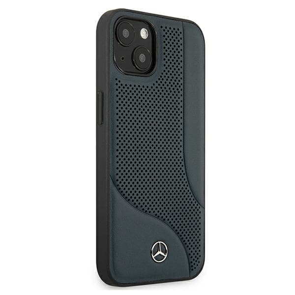 Ovitek Mercedes usnjen Perforated za iPhone 13 mini, modri 4