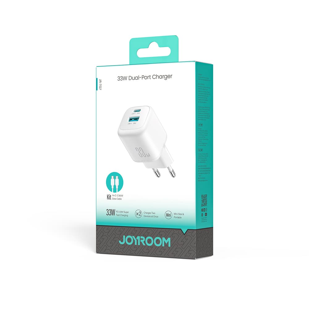 Joyroom JR-TG7 33W USB-A + USB-C polnilnik s kablom 1m 8