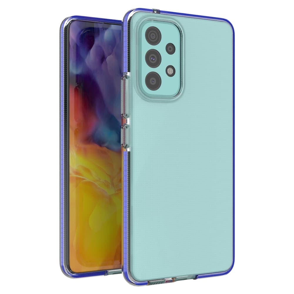Spring Case gel ovitek s pisanim okvirjem za Samsung Galaxy A73 temno moder