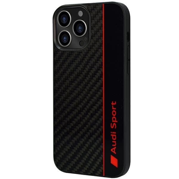 Audi ovitek Carbon Fiber Stripe za iPhone 13 Pro Max (6.7") - črn 3