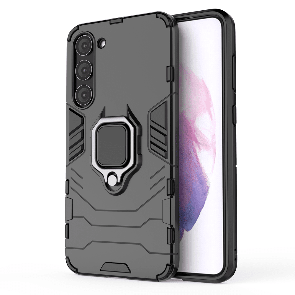 Ring Armor oklopni ovitek z obročem za Samsung Galaxy S23+ - črn