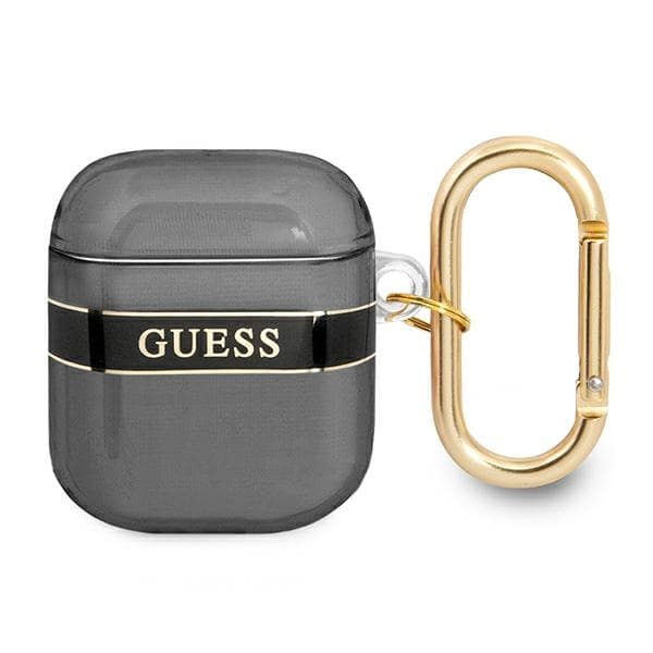 Ovitek za slušalke Guess Strap Collection za AirPods, črna
