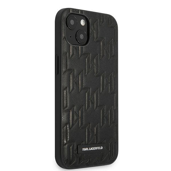 Ov. Karl Lagerfeld Monogram Plaque za iPhone 13 mini - Črn 3