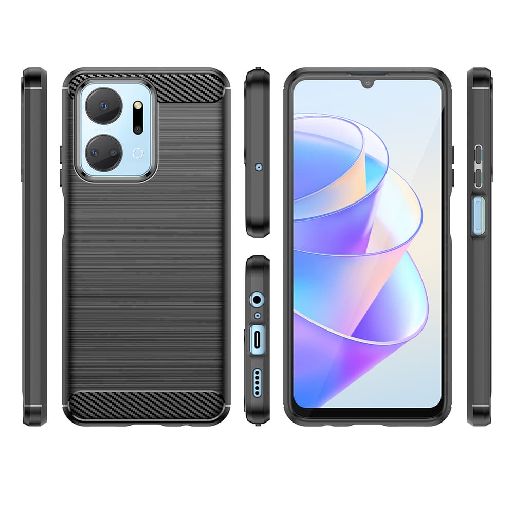 Carbon Case ovitek za Honor Play 40 Plus / Honor X7a (črn) 2