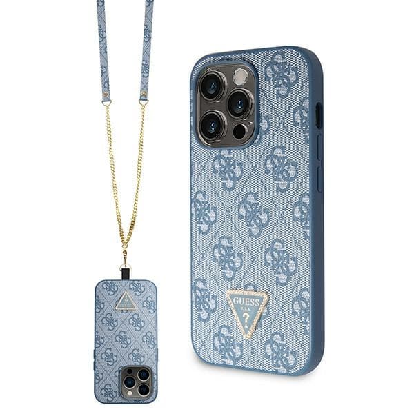 Guess GUHCP14XP4TDSCPB ovitek za iPhone 14 Pro Max 6.7" - Crossbody 4G Metal Logo, moder