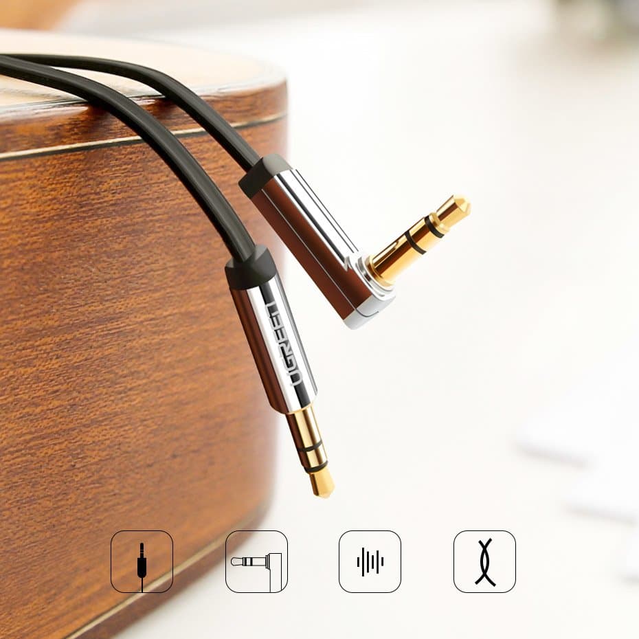 Ugreen AUX kabel 3.5mm mini jack, raven, 1m, srebrn 2
