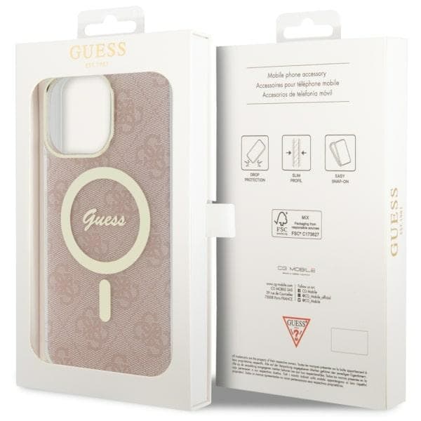 Ovitek Guess 4G MagSafe za iPhone 14 Pro Max, roza 8