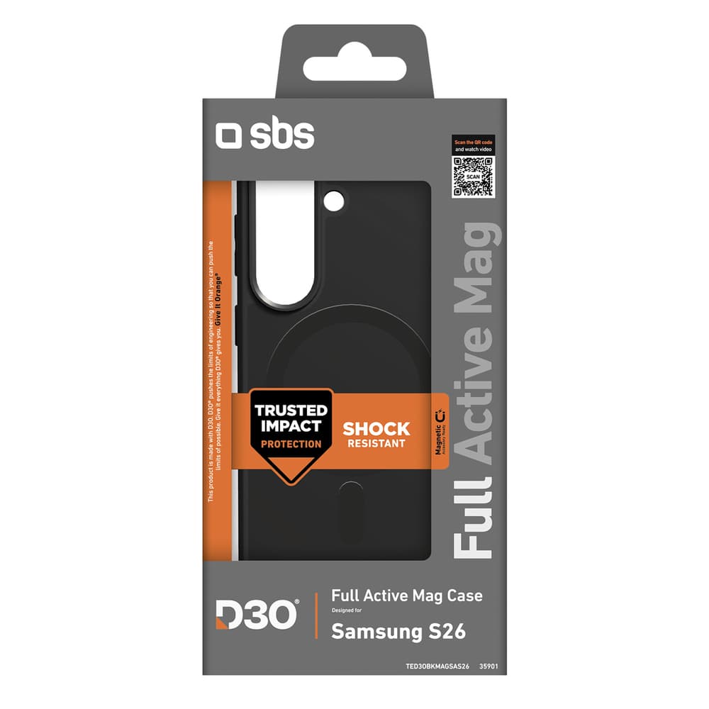 SBS Full Active D3O MagSafe ovitek za Samsung Galaxy S26 - Črn 2