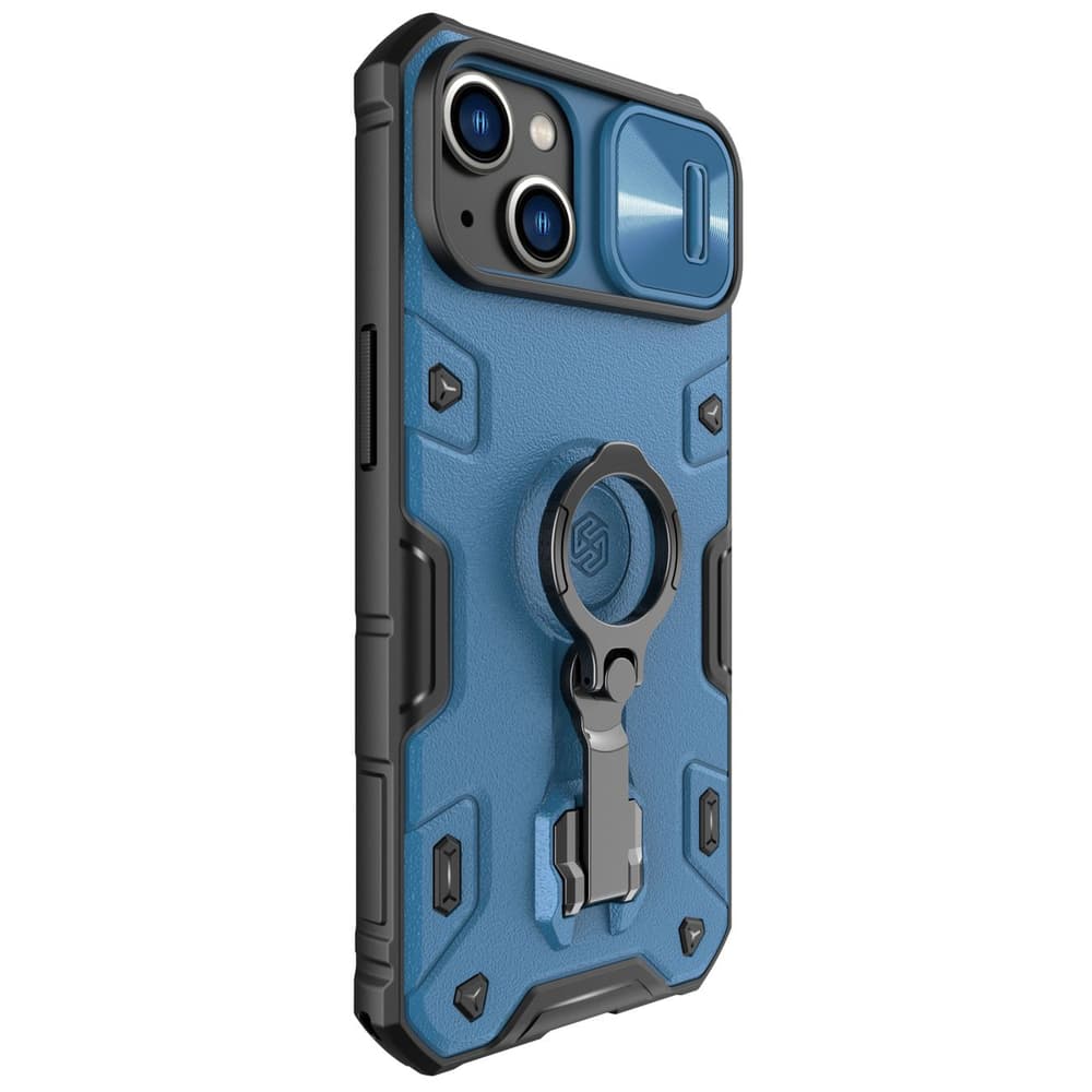 Nillkin CamShield Armor Pro MagSafe ovitek za iPhone 14 Plus z obročem, moder 3