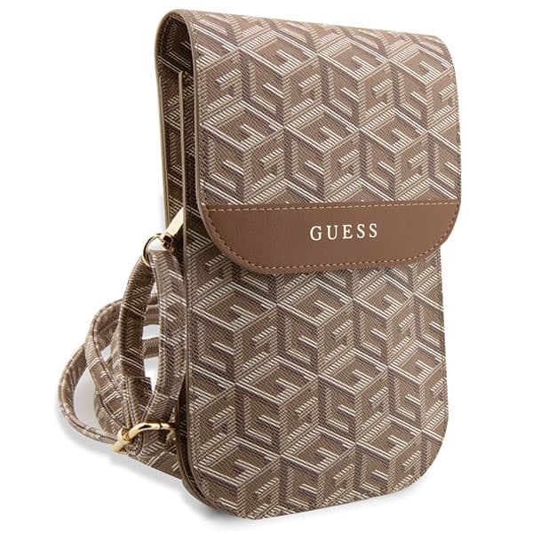 Guess torbica za telefon GUWBHGCFSEW, rjava/rjava GCube Stripe 3