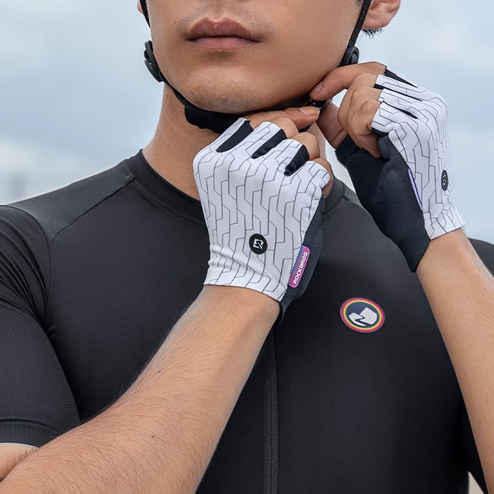Rockbros MTB kolesarske rokavice - XL - bele/črne 7
