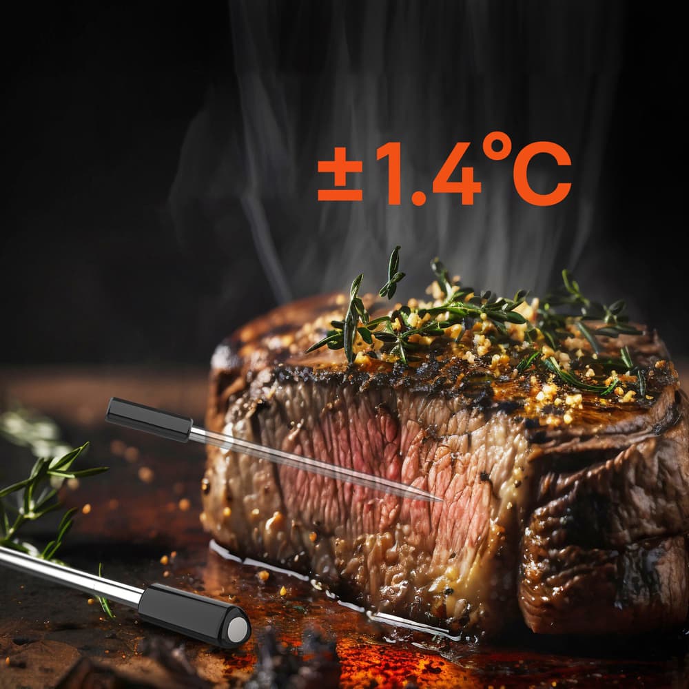 Meatmeet Pro pametni kuhinjski termometer z Bluetooth/WiFi app, žar, pečica, smoker - črn 4