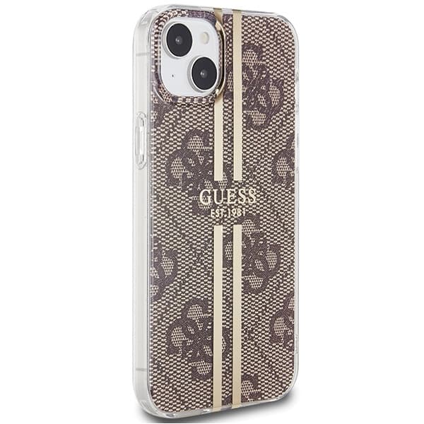 Ovitek Guess IML 4G Gold Stripe za iPhone 15 Plus / 14 Plus - rjav 4